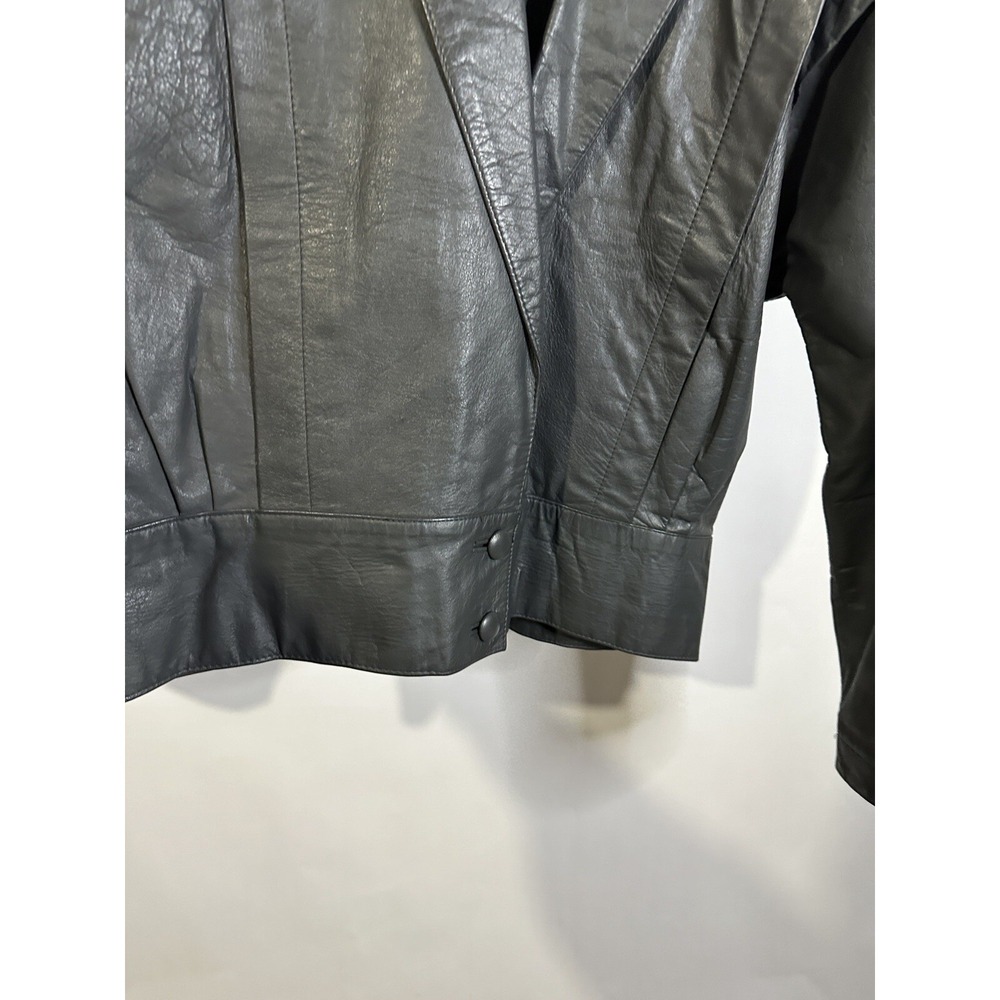 Supreme Gray Leather Womens Bomber Style Jacket/coat Tailor  made in Seoul Korea - Picture 4 of 14